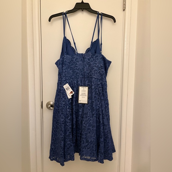 Sleeveless blue midi dress - Picture 5 of 5